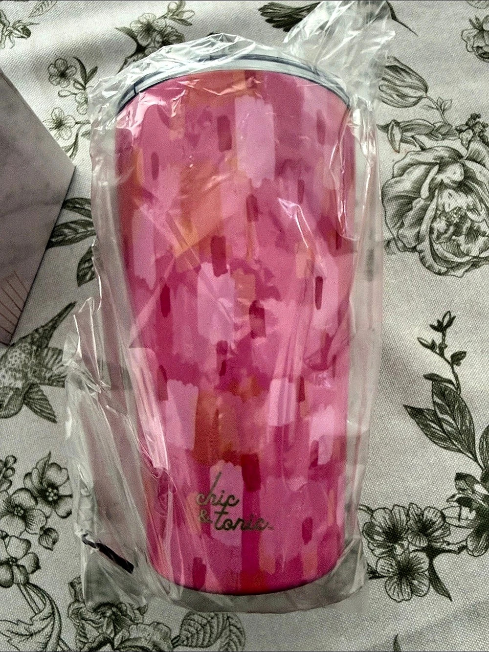 Chic & Tonic Travel Tumbler Pink 16 oz NWT